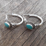 Pendientes de Plata Esterlina Elegantes con Turquesa