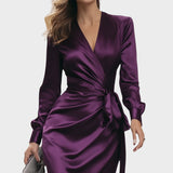 Imaupa | Vestido Midi Cruzado de Satén