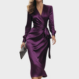 Imaupa | Vestido Midi Cruzado de Satén