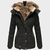 Elysia |  Abrigo Con Piel y Capucha