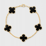 Pulsera con Motivo de Trébol y Elegancia Baño de Oro