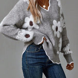 PAULA | SUÉTER FLORAL ELEGANTE CON ESCOTE EN V