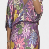 Shae Conjunto Suave de Blusa y Falda de Cola de Pez Floral