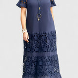 Marquise Vestido Midi Cubridor con Drapeado Favorecedor