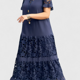 Marquise Vestido Midi Cubridor con Drapeado Favorecedor