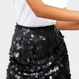 Veena Falda Mini de Lentejuelas en Negro, Dorado o Plata