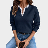 Yara™ | Jersey con escote en V y ribete de encaje