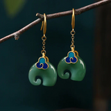 Pendientes Retro Elegantes con Diseño de Elefante