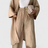 Caspian Conjunto Relajado de Dos Piezas con Kimono Largo