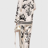 Nazaret Conjunto de Pierna Ancha con Estampado Artístico