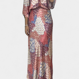 Shae Conjunto Suave de Blusa y Falda de Cola de Pez Floral