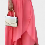 Maravilla Conjunto Fluido de Dos Piezas con Top Holgado y Falda Asimétrica