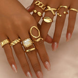 Anillo Abierto Geométrico Metálico