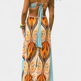 Sytella Vestido Cut-Out con Estampado Abstracto y Espalda Descubierta