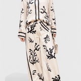 Nazaret Conjunto de Pierna Ancha con Estampado Artístico