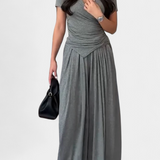 Ruslana Conjunto Cómodo de Dos Piezas con Escote en V Cruzado