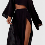 Martha Conjunto de Dos Piezas con Falda de Abertura Alta