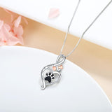 Collar de huellitas con corazón, hueso e infinito