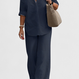 Skye Conjunto de Dos Piezas en Lino y Algodón con Silueta Relajada