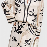 Nazaret Conjunto de Pierna Ancha con Estampado Artístico