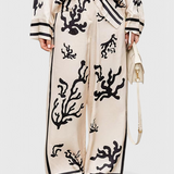 Nazaret Conjunto de Pierna Ancha con Estampado Artístico