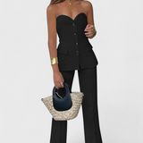 Paesha Conjunto Relajado sin Mangas y Pierna Ancha