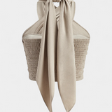 Lena | Top Cruzado Sin Espalda con Nudo y Estilo Halter