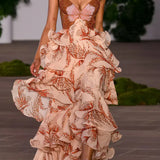 Juliette Vestido con Volantes y Escote Joya