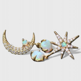 Pendientes de Luna y Estrella en Oro