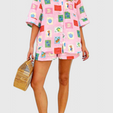 Paula Conjunto de Estampado Pink