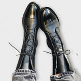 Gabriela | Botas De Cuero Sintético Negro De Alta Calidad