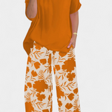 Aivy Conjunto Floral de Dos Piezas con Toque Relajado