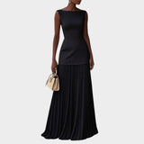 Klara™ | Vestido Largo Plisado sin Mangas