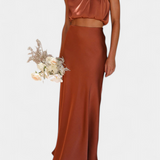 Hanna Conjunto Drapeado de Falda Sin Espalda