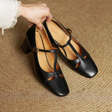 Elora Tacones Altos de Cuero Auténtico