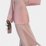 Zelda Conjunto de Camisa Escote en V y Falda con Abertura