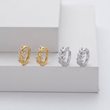 Aros de Plata con Diseño de Hoja