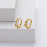 Pendientes de Aro de Plata con Diseño de Hoja