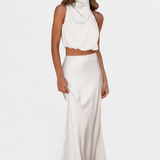 Hanna Conjunto Drapeado de Falda Sin Espalda