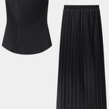 Clarita Conjunto de Dos Piezas Plisado Sin Tirantes