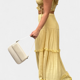 Ilys Conjunto Romántico de Top con Encaje y Falda Larga Voluminosa