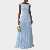 Klara™ | Vestido Largo Plisado sin Mangas