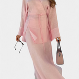 Zelda Conjunto de Camisa Escote en V y Falda con Abertura