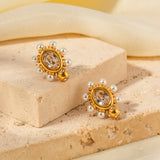 Pendientes Elegantes de Oro con Perla
