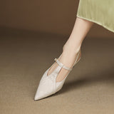 Tacones Altos de Cuero Noir Auténtico