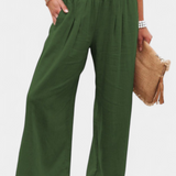 Alexia Pantalón de Algodón y Lino con Corte Fluido y Elegancia Natural