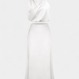 Hanna Conjunto Drapeado de Falda Sin Espalda