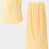 Clarita Conjunto de Dos Piezas Plisado Sin Tirantes