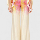 Sybella Conjunto de Dos Piezas con Hombros Descubiertos y Pantalones Amplios Estampados