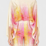 Sybella Conjunto de Dos Piezas con Hombros Descubiertos y Pantalones Amplios Estampados